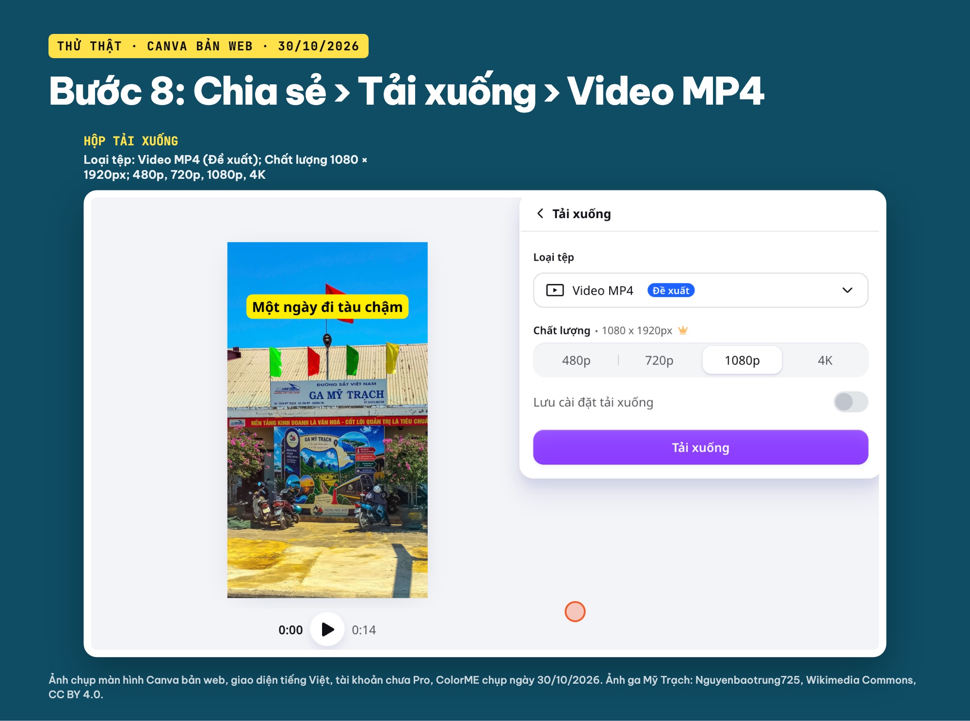 Tải video MP4 1080 x 1920 từ Canva