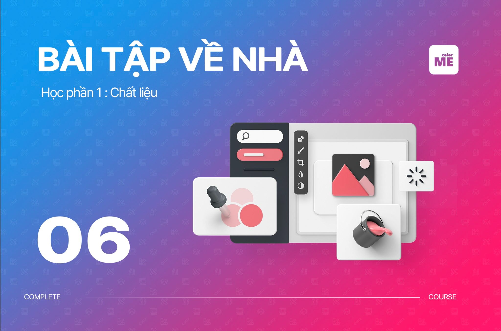 Vẽ 3 chất liệu theo hướng dẫn của giảng viên