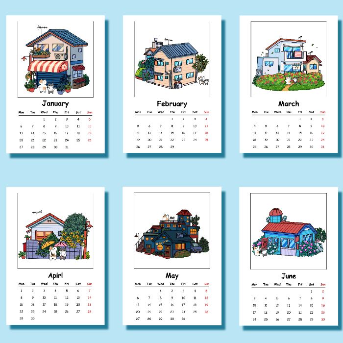 Cat & House Calendar