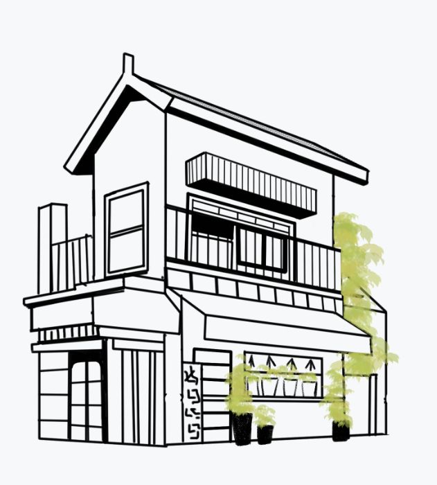 Bài tập: phối cảnh 2 điểm tụ
