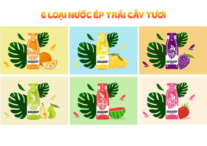 6 loại nước ép hoa quả tươi