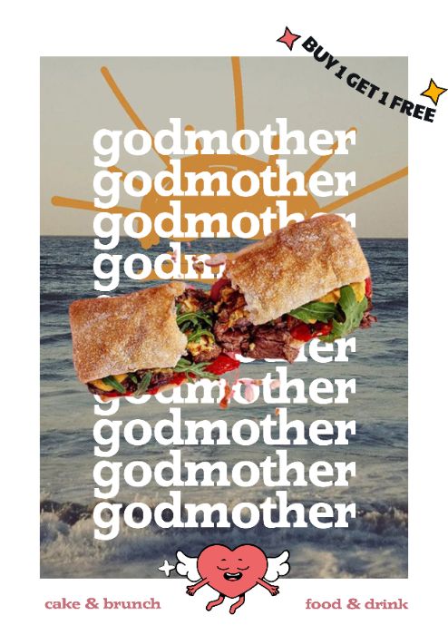 poster đồ ăn của cửa hàng Godmother
