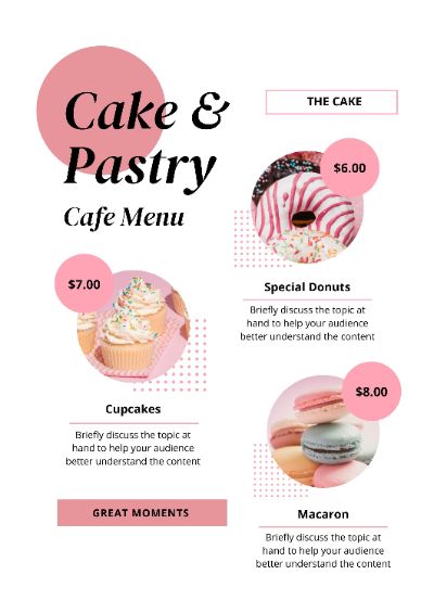 The Cake's Menu