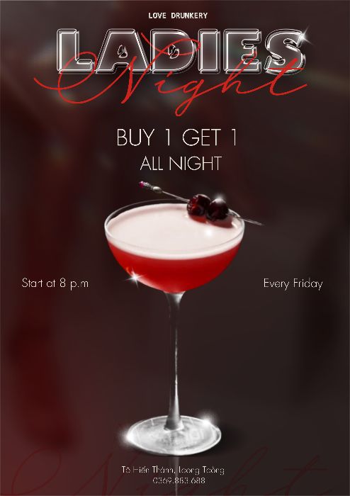 Poster quán bar cocktail/pub