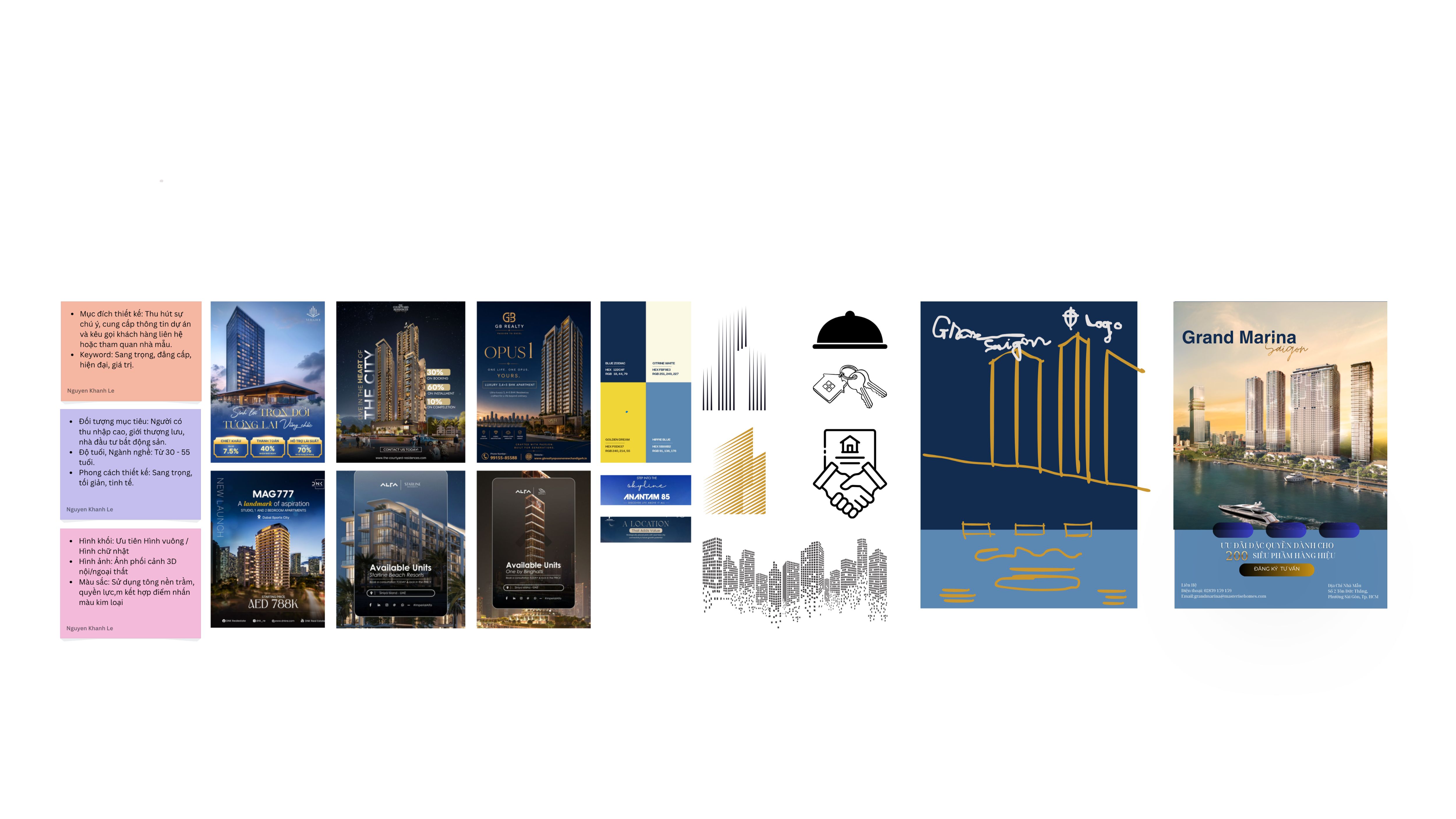 Đề bài: Xây dựng moodboard cho Poster giới thiệu về khu căn hộ cao cấp sắp mở bán