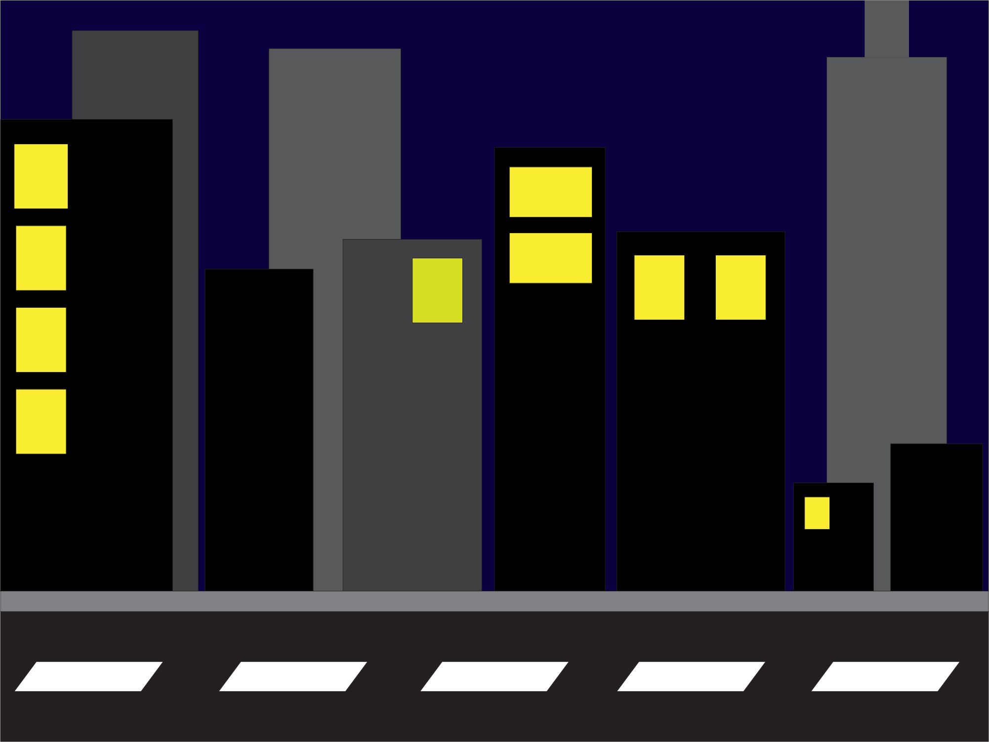 Night city silhouette