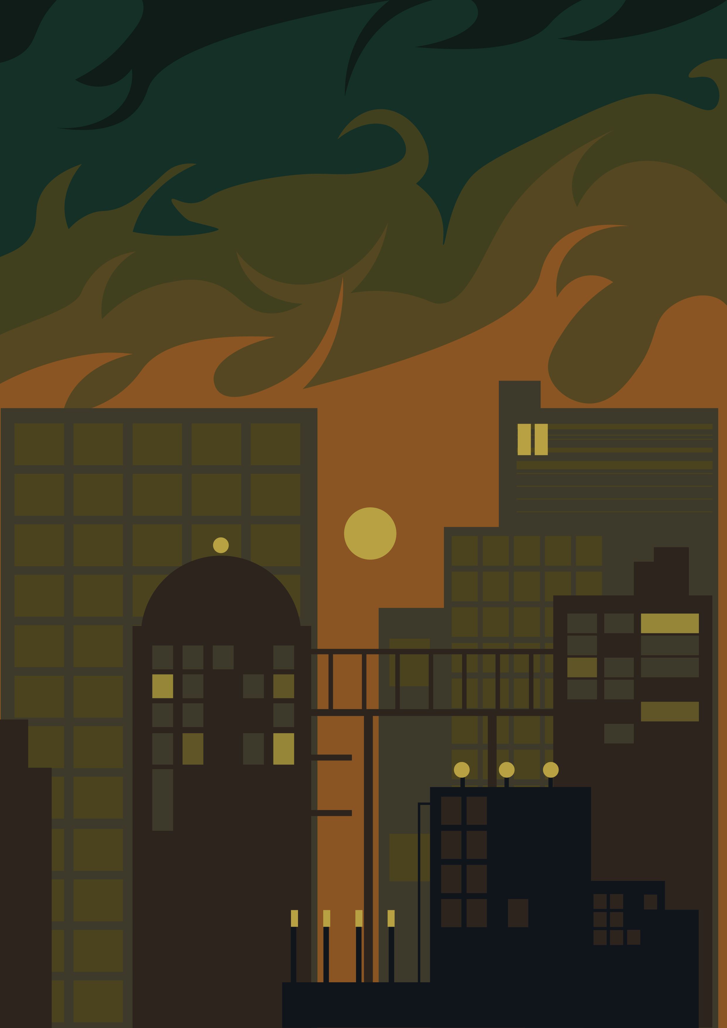 sunset autumn city