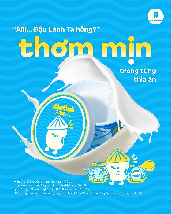 Poster về món tàu hũ tươi đóng hộp
