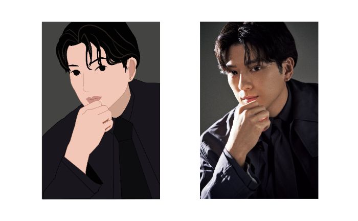 Arata Mackenyu - flat portrait illustration