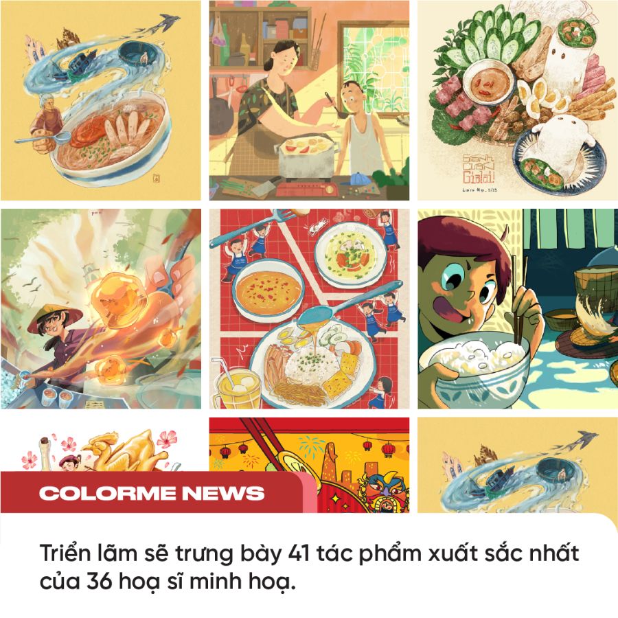 "Vùng nào thức nấy" - Triển lãm tranh mang hương, sắc, vị của ẩm thực truyền thống Việt