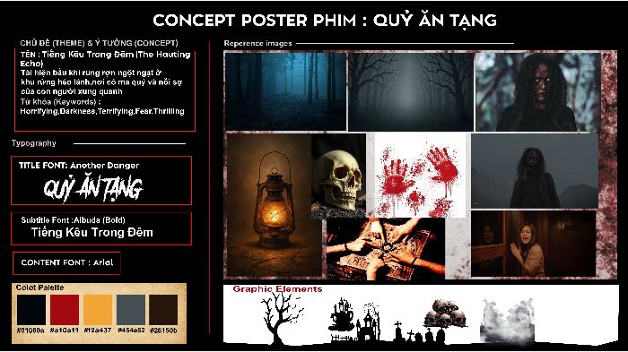 moodboard cho poster phim quỷ ăn tạng