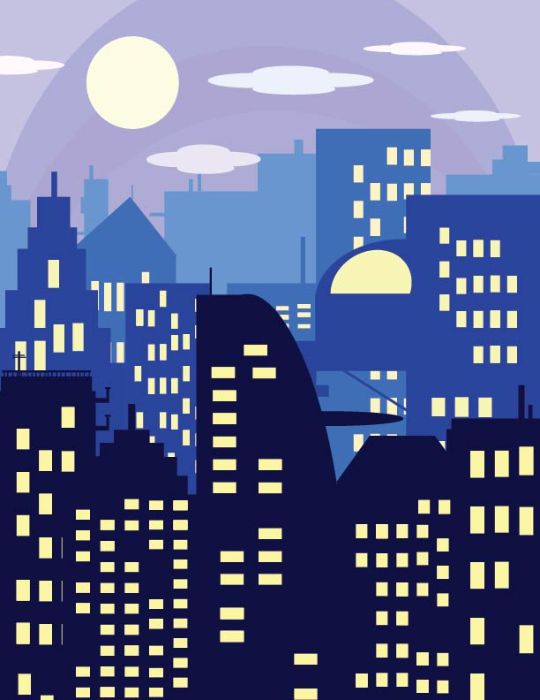 flat city night