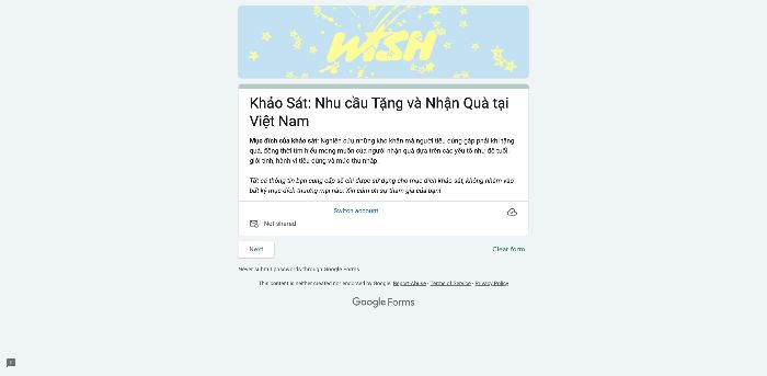Bài 4: Form khảo sát về "Nhu cầu Tặng và Nhận Quà tại Việt Nam"