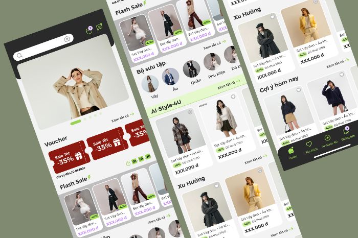 Màn hình chính - App Thuê Đồ