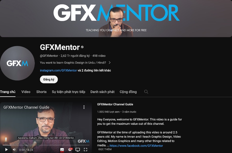 Khóa học Illustrator free trên youtube tốt nhất - GFXMentor