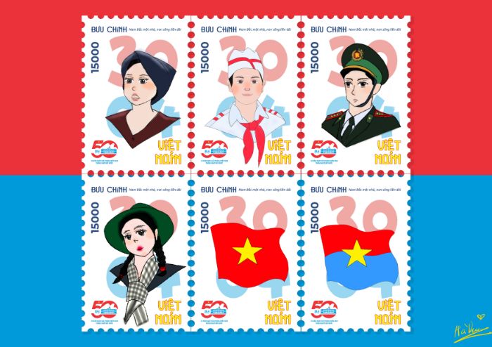 Tem đặc biệt in dịp kỷ niệm 50 năm giải phóng Miền Nam