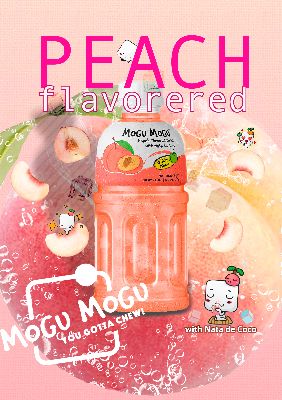 Mogu Mogu nước uống vị đào có thạch dừa nhai sực sực