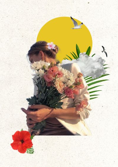 Girl with flowers