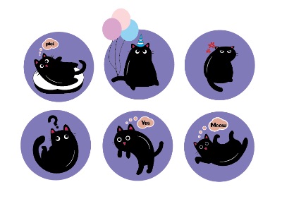 Stickers: Mun - The black cat