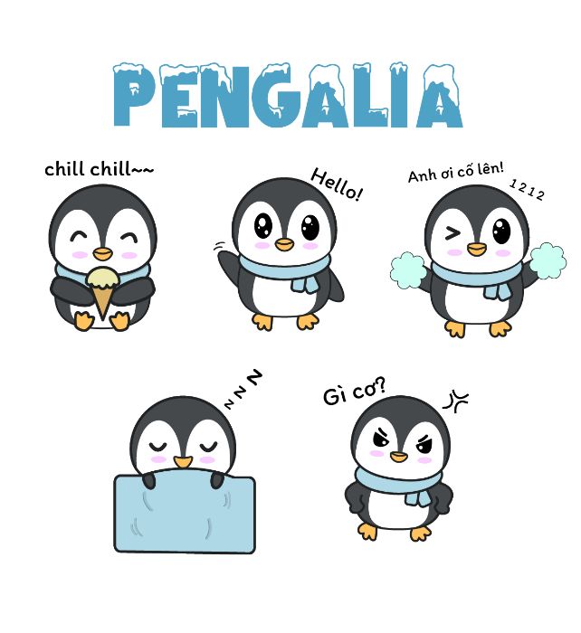 Bộ Sticker cánh cụt "Pengalia"