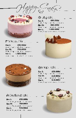Thiết Kế Menu Bánh Kem