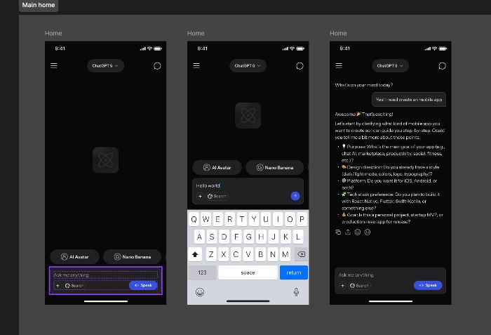 Chat AI - UI home