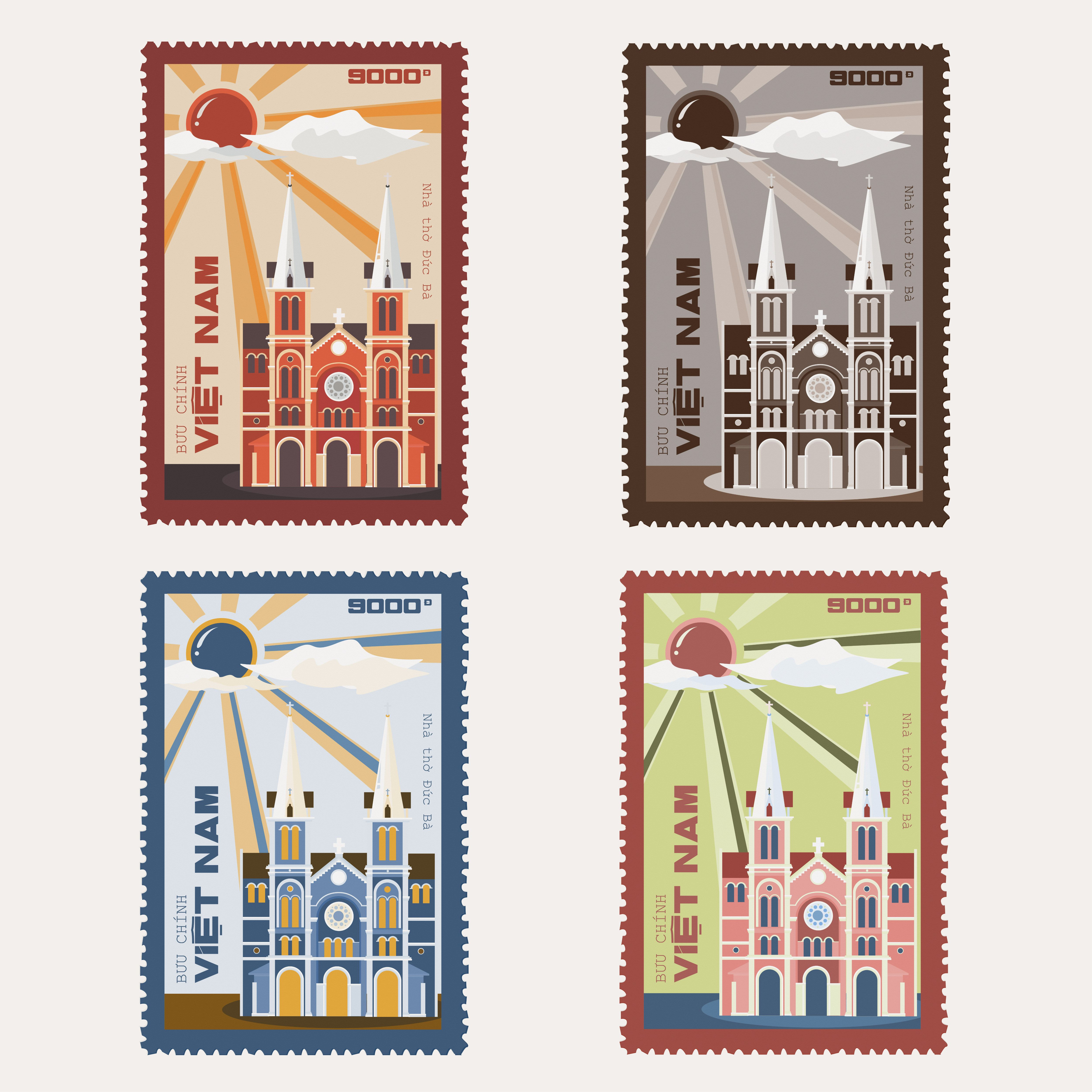Stamp nhà thờ đức bà Sài Gòn
