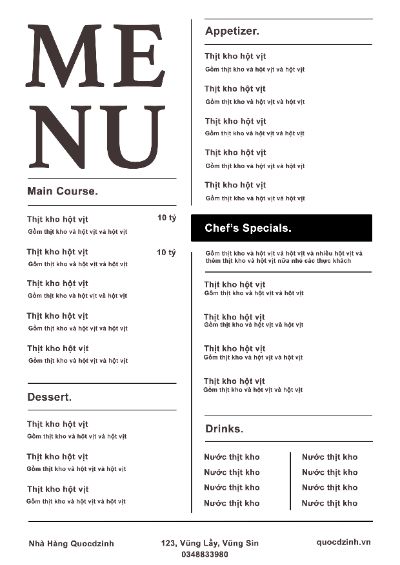 Menu ẩm thực 3 sao Mi Cheo Lìn