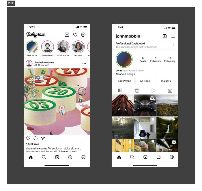 Redesign Newsfeed & Profile Instagram
