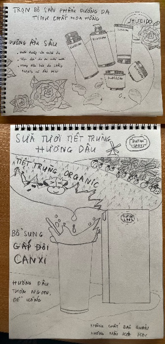 Sketch Sữa Dâu Dutch Lady & Bộ mỹ phẩm Shisedo