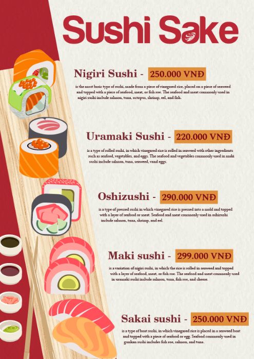 Menu Sushi Sake