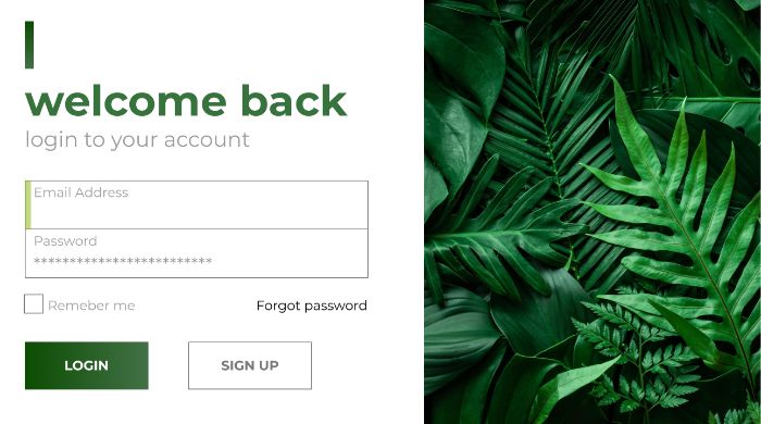 Login page