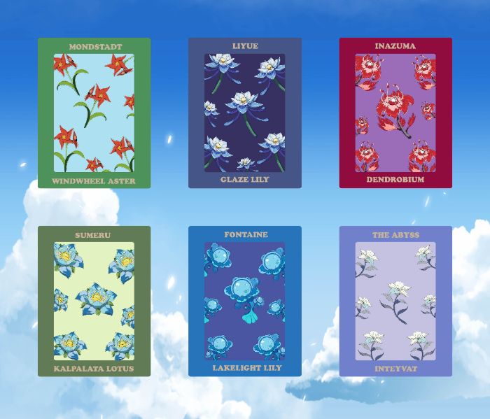 6 loài hoa của 6 quốc gia trong game