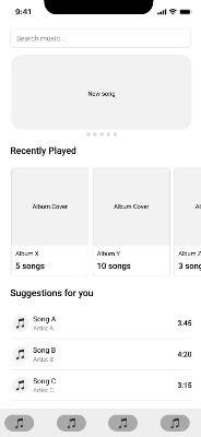 wireframe homepage app