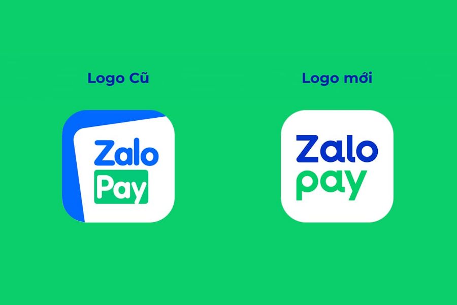 Logo cũ của Zalopay (trái) và logo mới của Zalopay (phải)