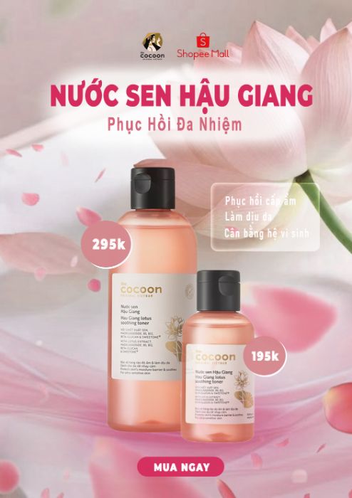 Poster thương mại cho sản phẩm Nước sen Hậu Giang của Thương hiệu Cocoon