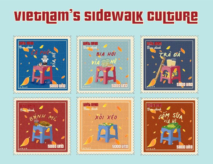Bộ tem về chủ đề văn hóa vỉa hè Việt Nam