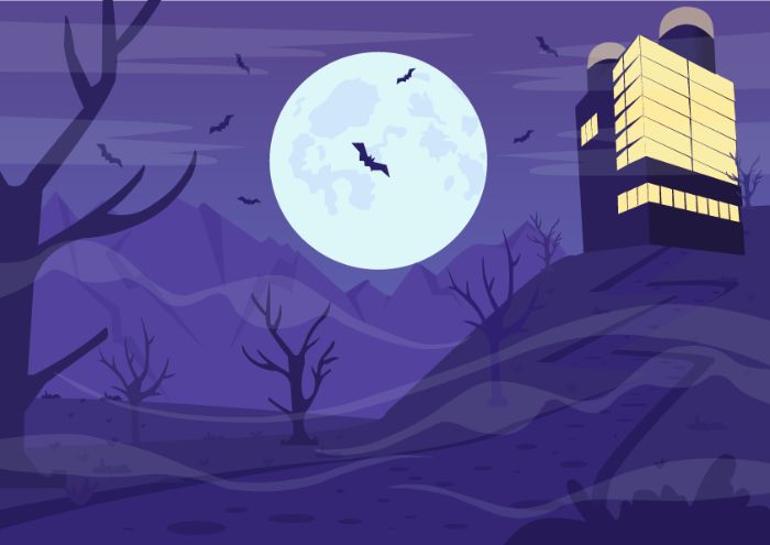 Halloween flat art
