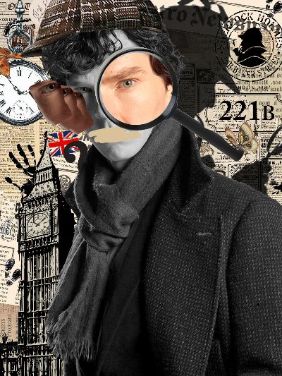 Digital Collage Art - Sherlock Holmes