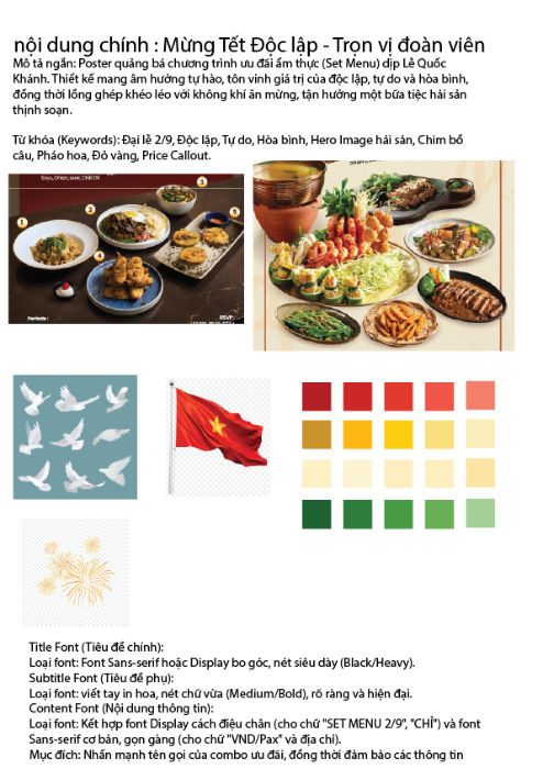 Moodboard BTCK  "Sale combo đồ ăn nhân dịp đại lễ 2-9"