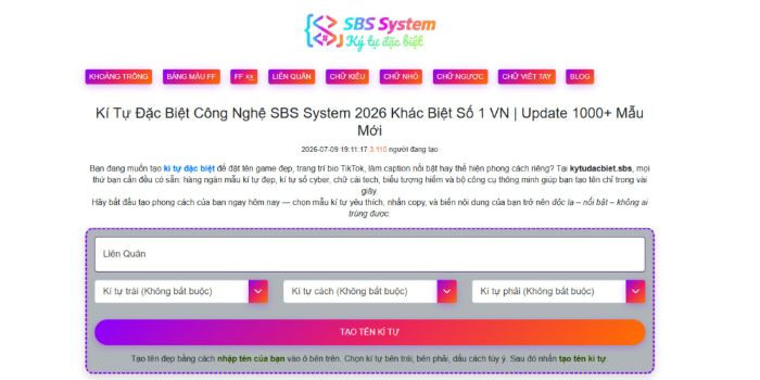 Top 3 trình tạo kí tự đặc biệt audition trực tuyến tốt nhất hiện nay
