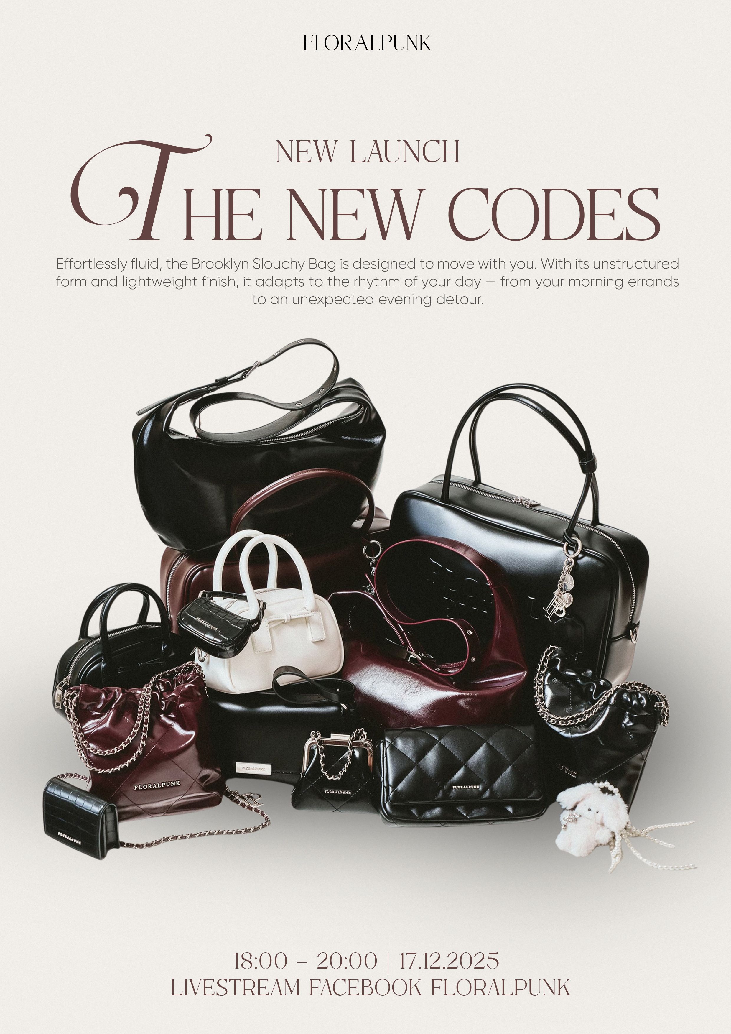 Hãy thiết kế bộ ấn phẩm quảng cáo truyền thông cho bộ sưu tập mới THE NEW CODES cho Floralpunk