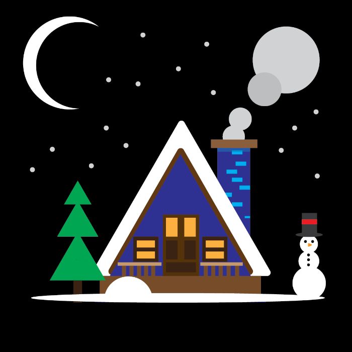 christmas house (vector)