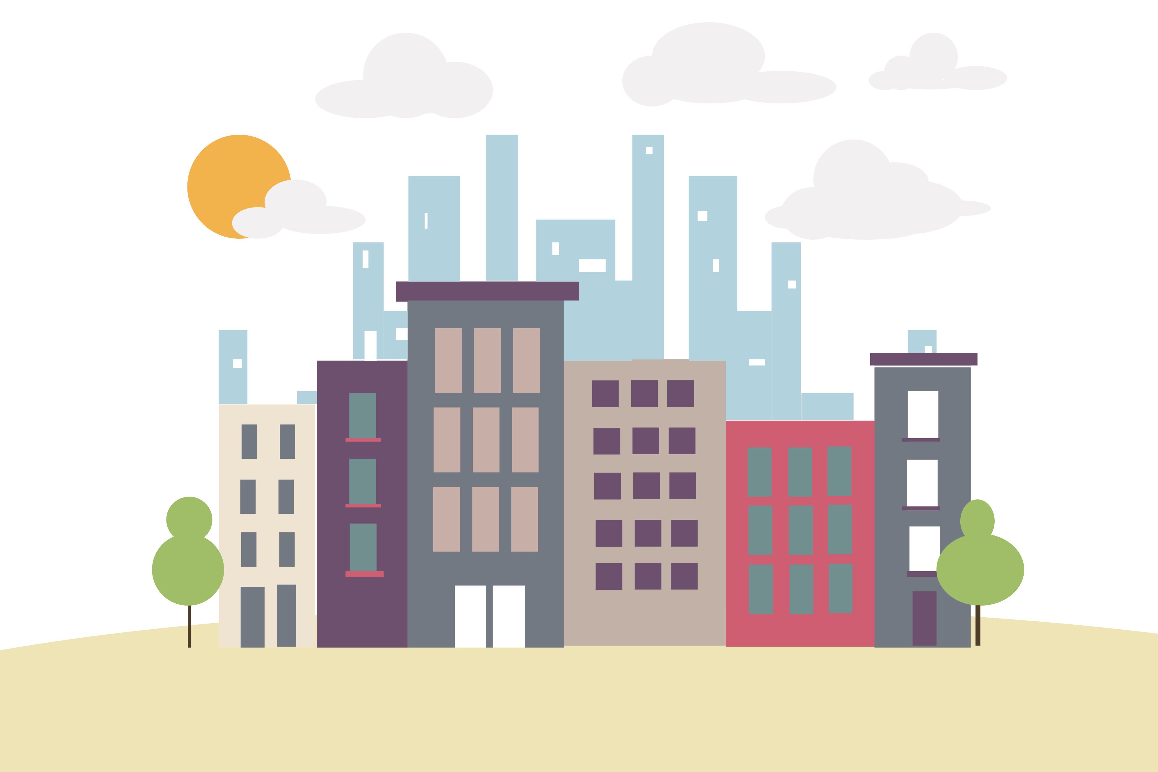 BTVN B1. flat cityscape