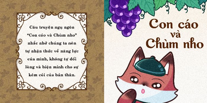Minh hoạ truyện thiếu nhi: Con cáo và Chùm nho