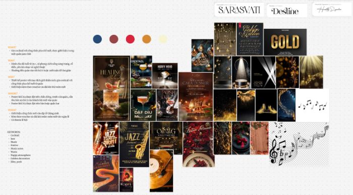 Moodboard for a drink poster