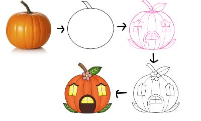 Pumkin fairy house