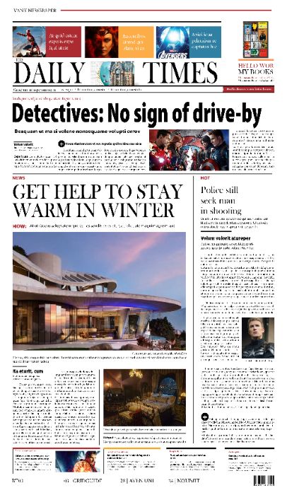 Spreads newspaper