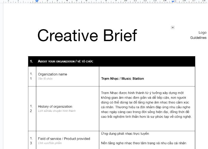 creative brief