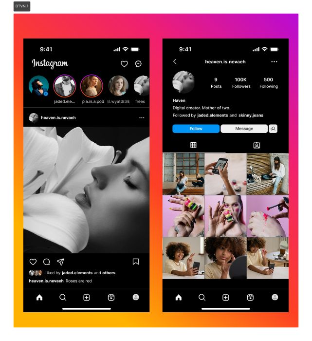 Instagram dark mode